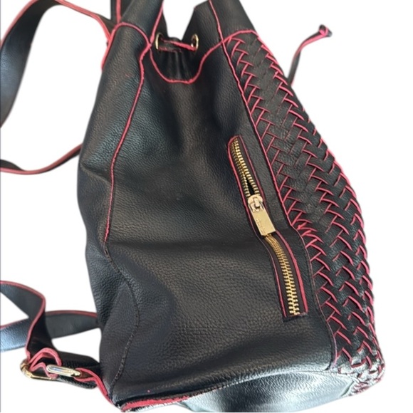 Deux Lux Black & Pink Woven Drawstring Backpack - Picture 11 of 14